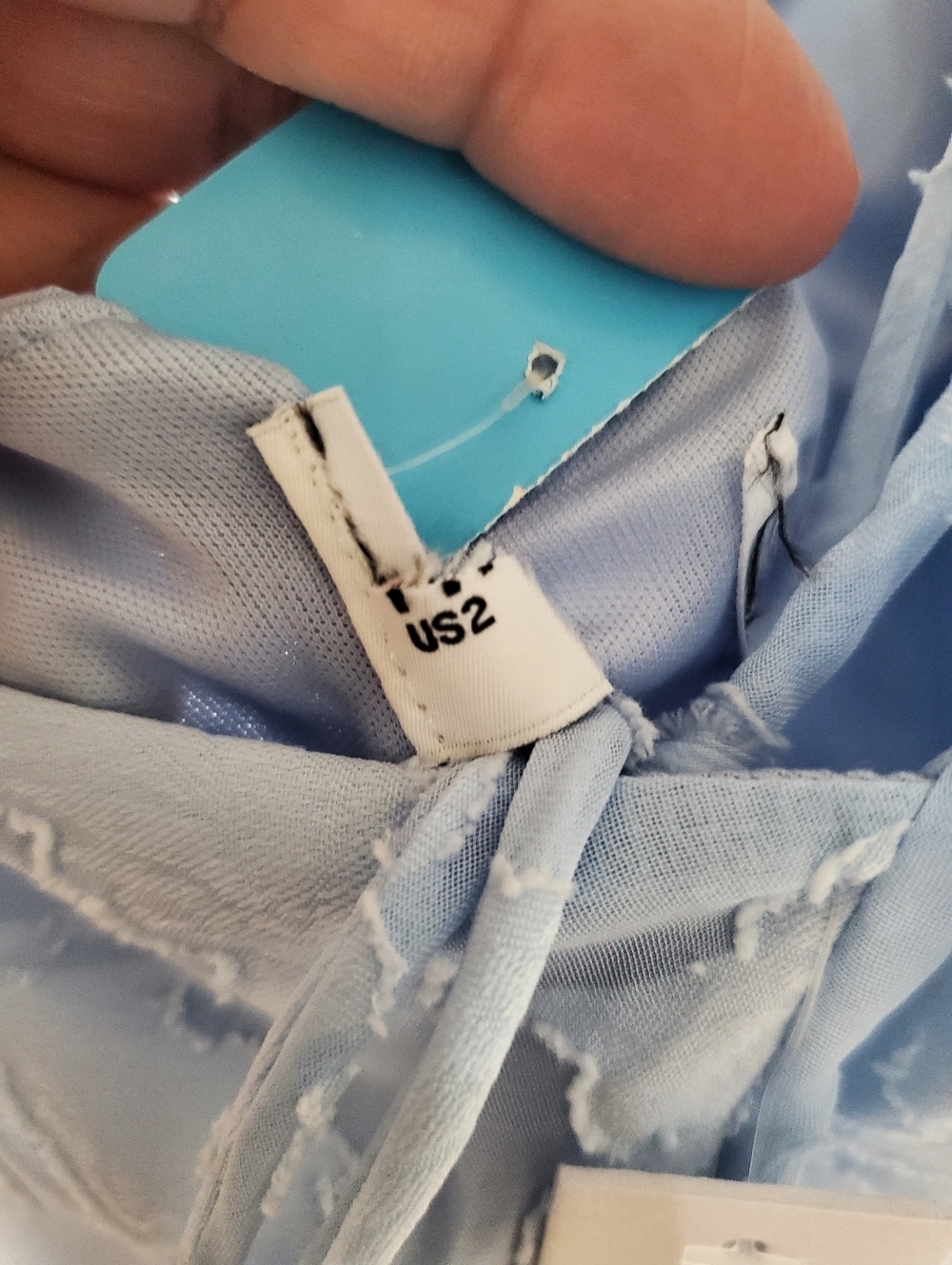 Princess Polly Celena Size 2 or size 4 Blue Floral Lace Mini Crisscross Back - Picture 6 of 7